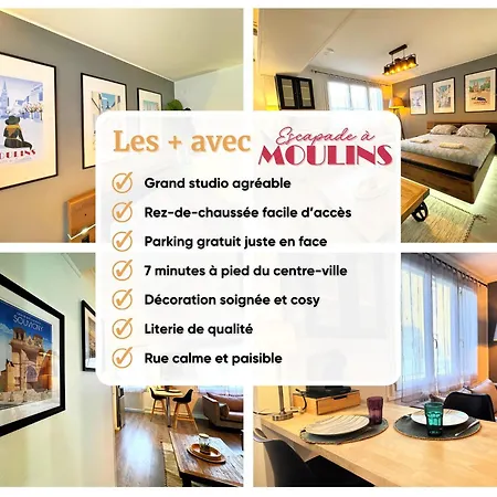 Appartement Escapade à Moulins, élégant Rez-de-chaussée Et Parking Gratuit Moulins (Allier)